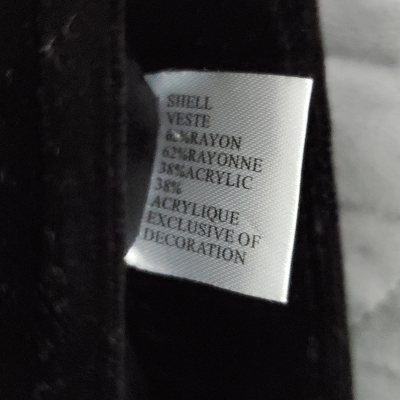 Vintage Talbots Black Velvet handbag Small Floral embroidery Plastic Handle - Picture 8 of 11